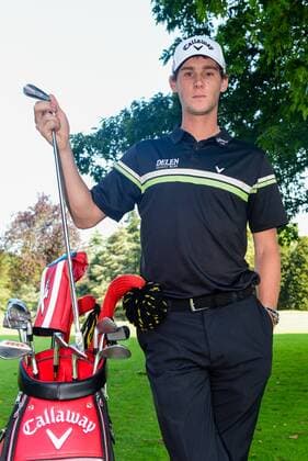 portrait of Thomas Pieters during the 2nd Thomas Pieters Belgian Tour Event. at Chateau Ravenstein in Tervuren GOLF : Thomas Pieters - Belgian Tour Event - Tervuren - 30 08 2016 Photonews Panoramic 