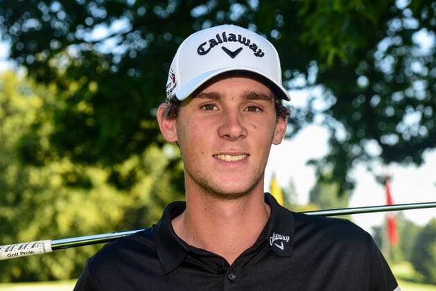 portrait of Thomas Pieters during the 2nd Thomas Pieters Belgian Tour Event. at Chateau Ravenstein in Tervuren GOLF : Thomas Pieters - Belgian Tour Event - Tervuren - 30 08 2016 Photonews Panoramic 