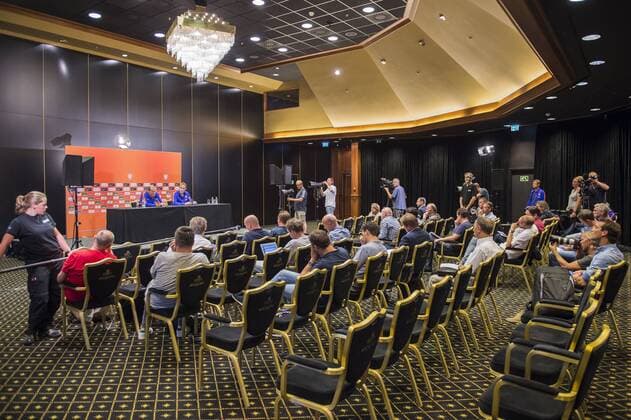 Fußball, Nationalteam Niederlande Pressekonferenz coach Danny Blind of The Netherlandsduring a press conference PK Pressekonferenz of The Netherlands on August 30, 2016 in Katwijk, The Netherlands. Netherlands Press conference 2016 2017 xVIxGerritxvanxKeulenxIVx 6128743