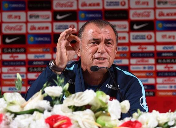 ANTALYA, Aug. 30, 2016 -- Turkish national football team head coach Fatih Terim speaks during a pre-match press conference PK Pressekonferenz in Antalya, Turkey, on Aug. 30, 2016. Turkey will play against Russia in a friendly match here on Wednesday. ) (SP)TURKEY-ANTALYA-FRIENDLY MATCH-PRESS CONFERENCE HexCanling 