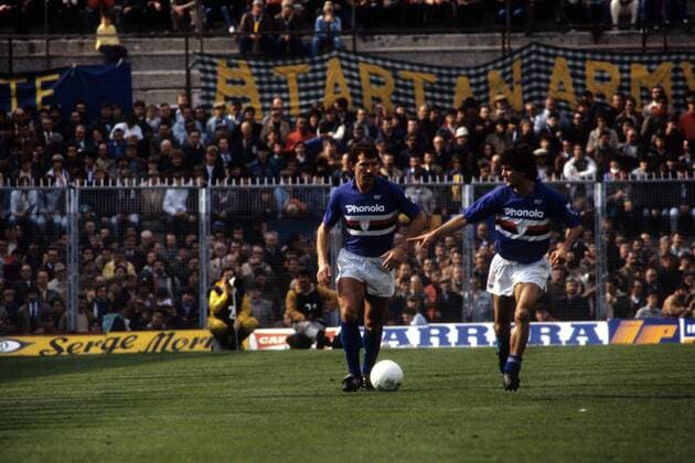 Graeme Souness (li.) und Gianluca Vialli (beide Sampdoria Genua)