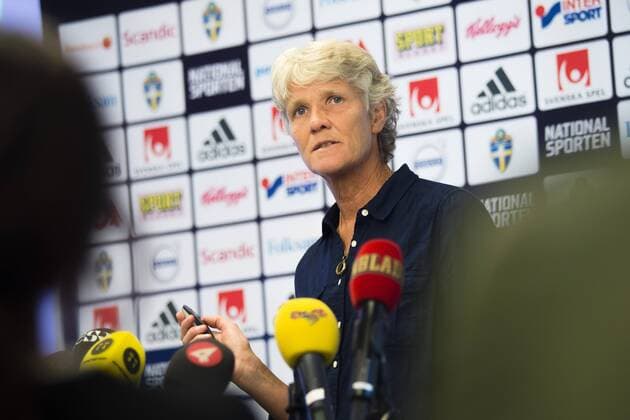 160901 Pia Sundhage PK den 1 september 2016 i Stockholm  Copyright: SIMONxHASTEGARD BB160901BB006