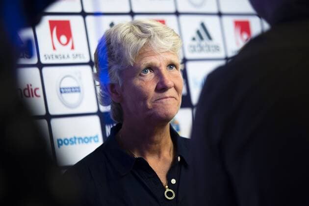 160901 Pia Sundhage PK den 1 september 2016 i Stockholm  Copyright: SIMONxHASTEGARD BB160901BB007