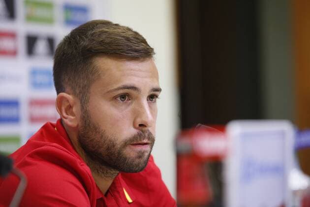 Fußball, WM Quali, PK Nationalteam Spanien Spanish National soccer team player Jordi Alba addresses the media during a press conference PK Pressekonferenz at Las Rozas Sports City in Madrid, Spain, 02 September 2016. Spain will face Liechtenstein in a qualifying soccer match for Russia 2018 Wold Cup the upcoming 05 September. SPAIN PRESS CONFERENCE !ACHTUNG: NUR REDAKTIONELLE NUTZUNG!  GRA124 20160902-636084240903457063