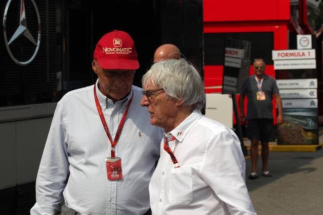 Italian Grand Prix, Monza 01 - 04 September 2016 - Free Practice 2, Nikki Lauda (AU), Mercedes and Bernie Ecclestone (GBR), President and CEO of FOM 