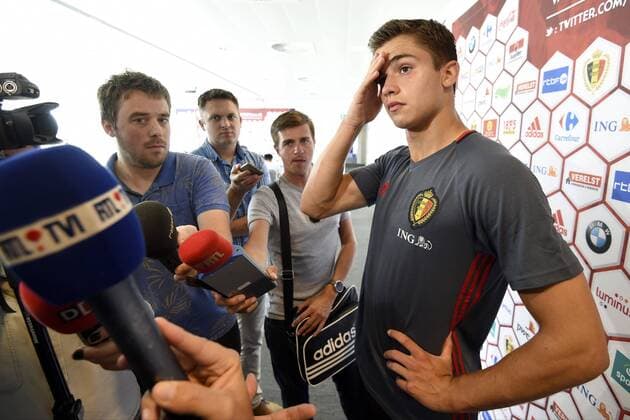 Fußball - PK Nationalteam Belgien Leander Dendoncker midfielder of Belgium FOOTBALL : Belgique - Conference de presse - Bruxelles - 02 09 2016 Photonews Panoramic  665795173