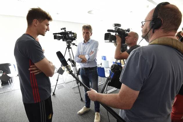 Fußball - PK Nationalteam Belgien Thomas Meunier defender of Belgium FOOTBALL : Belgique - Conference de presse - Bruxelles - 02 09 2016 Photonews Panoramic  665795173