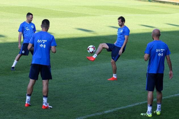 FIFA World Cup WM Weltmeisterschaft Fussball Qualifiers - group H - Bosnia and Herzegovina training 02.09.2016., Zenica, Bosnia and Herzegovina - Training of football nationa team of Bosnia and Herzegovina at the training center of NS FS BiH. national team Nationalteam of Bosnia will spend here another four days, followed by the first qualifying match for the FIFA World cup against Estonia. Senad Lulic.  ArminxDurgut HaloPix PIXSELL