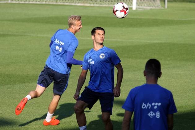 FIFA World Cup WM Weltmeisterschaft Fussball Qualifiers - group H - Bosnia and Herzegovina training 02.09.2016., Zenica, Bosnia and Herzegovina - Training of football nationa team of Bosnia and Herzegovina at the training center of NS FS BiH. national team Nationalteam of Bosnia will spend here another four days, followed by the first qualifying match for the FIFA World cup against Estonia. Emir Spahic.  ArminxDurgut HaloPix PIXSELL
