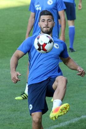 FIFA World Cup WM Weltmeisterschaft Fussball Qualifiers - group H - Bosnia and Herzegovina training 02.09.2016., Zenica, Bosnia and Herzegovina - Training of football nationa team of Bosnia and Herzegovina at the training center of NS FS BiH. national team Nationalteam of Bosnia will spend here another four days, followed by the first qualifying match for the FIFA World cup against Estonia. Sead Kolasinac.  ArminxDurgut HaloPix PIXSELL