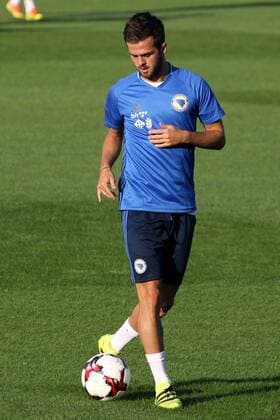 FIFA World Cup WM Weltmeisterschaft Fussball Qualifiers - group H - Bosnia and Herzegovina training 02.09.2016., Zenica, Bosnia and Herzegovina - Training of football nationa team of Bosnia and Herzegovina at the training center of NS FS BiH. national team Nationalteam of Bosnia will spend here another four days, followed by the first qualifying match for the FIFA World cup against Estonia. Miralem Pjanic.  ArminxDurgut HaloPix PIXSELL