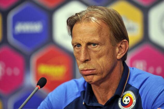 Themen der Woche - Sport Bilder des Tages - SPORT 03.09.2016 Cluj-Napoca(Romania) Christoph Daum head coach of Romania national team Nationalteam at press conference PK Pressekonferenz day before world cup qualify match against Montenegro men s football :Str 