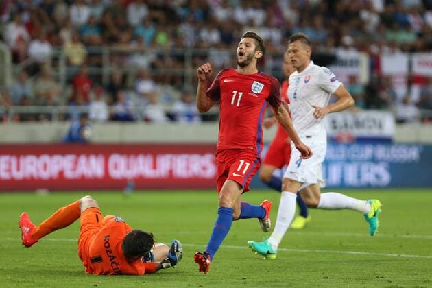 Fußball, WM Quali, Slowakei - England MATUS KOZACIK SLO ADAM LALLANA ENG TRNAVA 04.09.2016 SPORT FOOTBALL QUALIFICATION FOR THE WM Quali 2018 SLOVAKIA - ENGLAND ---  160904CHW072