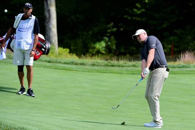 Sunday, September 4, 2016: Jason Kokrak hits his ball to the fourth green during the third round of the Deutsche Bank Championship tournament held at the Tournament Players Club, in Norton, Massachusetts. Cal Media PGA Golf Herren 2016: Deutsche Bank Championship SEP 04 - ZUMAc04_