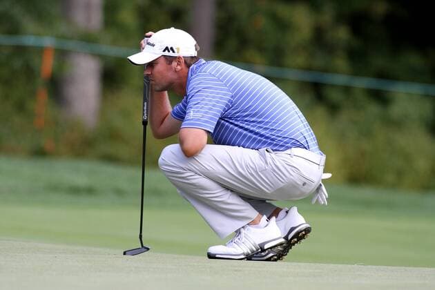 September 4, 2016: Sean O Hair lines up a putt on 1 at the Deutsche Bank Championship at the TPC Boston in Norton, Massachusetts. (Photo by Malcolm Hope Icon Sportswire) GOLF: SEP 04 PGA Golf Herren - Deutsche Bank Championship - Third Round Icon160904008 EDITORIAL USE ONLY