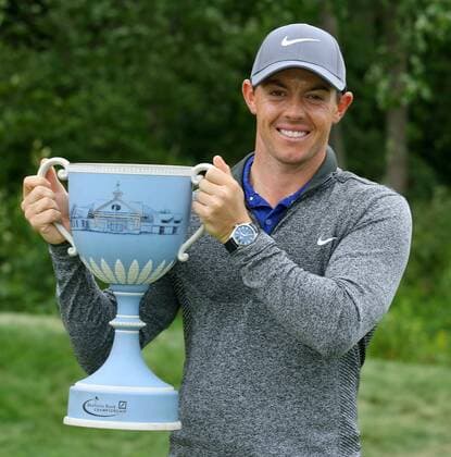 Golf: McIlroy wins Deutsche Bank Championship Rory McIlroy holds the winner s trophy for the Deutsche Bank Championship at TPC Boston in Norton, Massachusetts, on Sept. 5, 2016, the second event of the FedEx Cup playoffs. 