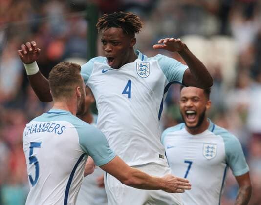 Fußball, U21 EM Quali, England - Norwegen September 6, 2016 - Colchester, England - Nathaniel Chalobah of England U21 U 21 s celebrates scoring his sides second goal ..during UEFA European U21 Championship..Group 9 Qualifier match between England Under 21 and Norway Under 21.. at The Weston Homes Community Stadium Colchester 6th Sept 2016 England v Norway - UEFA European U21 Championship  - ZUMAn230