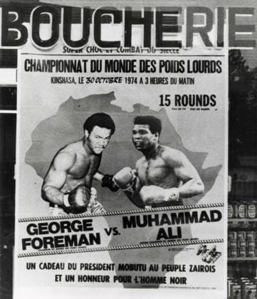 Poster advertising the Ali-Foreman, Kinshasa, Zaire x02339x 