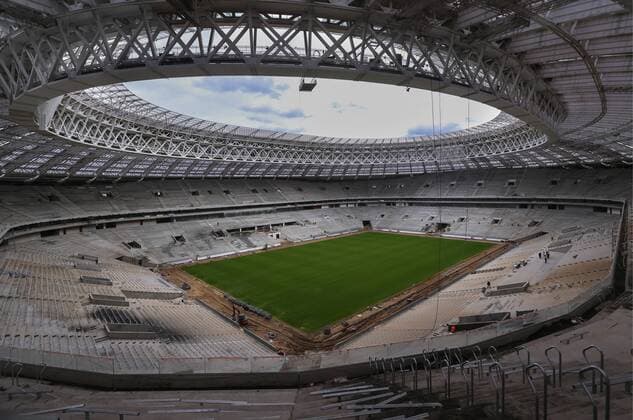 MOSCOW, RUSSIA - SEPTEMBER 7, 2016: Luzhniki Stadium that is currently under renovation. The stadium is to become one of the venues of the 2018 FIFA World Cup WM Weltmeisterschaft Fussball in Russia. Valery Sharifulin TASS  TS030335