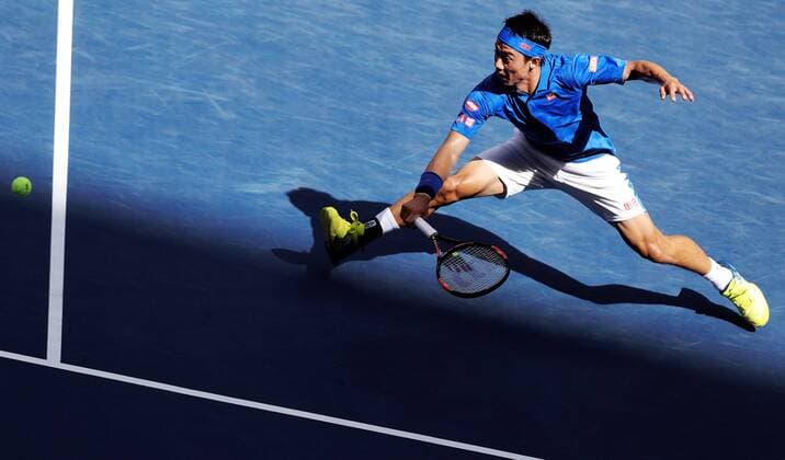 Bilder des Tages - SPORT TENNIS - ATP Tennis Herren US Open 2016 NEW YORK CITY,NEW YORK,USA,07.SEP.16 - TENNIS - ATP World Tour, US Open 2016, Grand Slam, Flushing Meadows. Image shows Kei Nishikori (JPN). GEPAxpictures xMatthiasxHauer