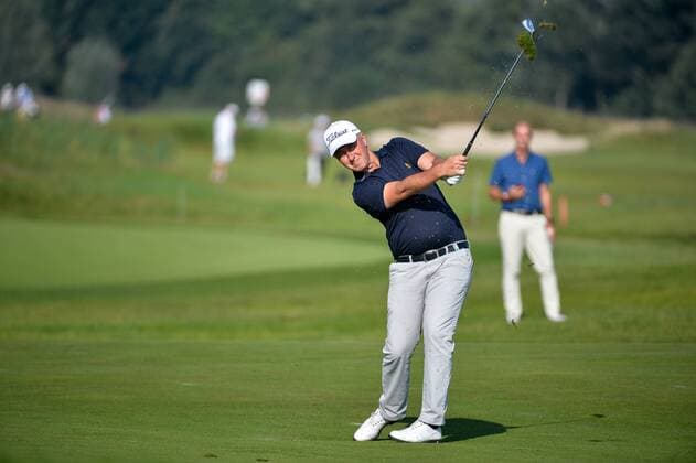 September 7, 2016 - Spijk, Netherlands - Mark Foster from England on the fairway of the 14th hole during the European Tour, KLM Open held at The Dutch on September 7, 2016 in Spijk, Netherlands. KLM Open - Day One  - ZUMAn230