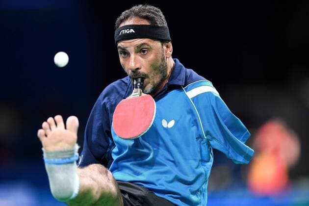 Themen der Woche - SPORT Bilder des Tages - SPORT Rio Paralympics 2016, Tischtennis, Ibrahim Hamadtou gegen David Wetherill September 8, 2016: Ibrahim Hamadtou of Egypt (EGY) serves the ball to David Wetherill of Great Britain (GBR) during their Men s Singles - Class 6 Group D match at Riocentro 3 in Rio de Janeiro, Brazil (Photo by: Cal Media) Rio Paralympic Games 2016: Table tennis Tischtennis - ZUMAc04_