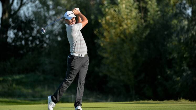 September 9, 2016 - Spijk, Netherlands - Richard Bland of England taking his second shot off the 15th fairway during the KLM Open held at The Dutch on September 9 2016 in Spijk, Netherlands. KLM Open - Day Two  - ZUMAn230