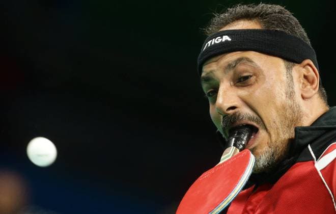Bilder des Tages - SPORT Rio de Janeiro , Paralympics , Tischtennis , Ibrahim Hamadtou ( EGY )
