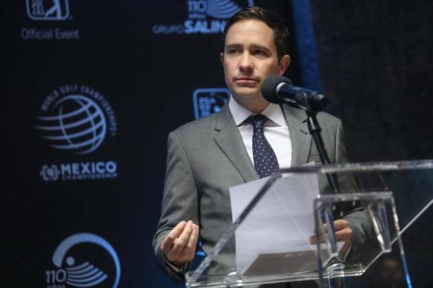 PGA, World Golf Championships Mexico Pressekonferenz in Mexiko-Stadt September 9, 2016 - Df, Mexico - EUM20160909DEP20.JPG .CIUDAD DE MEXICO Golf-World Golf Championships.- Benjamin Salinas Sada, CEO de TV Azteca, durante el lanzamiento oficial del World Golf Championships-Mexico Championship, septiembre 9 de 2016. Foto: Agencia EL UNIVERSALGerman EspinosaJMA. GERMAN ESPINNOSA  - ZUMAu78_