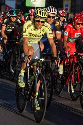 Spanish cyclist Alberto Contador of Tinkof Saxo team during the last stage or La Vuelta of Spain in Madrid. September 10, 2016.  (20160911035)