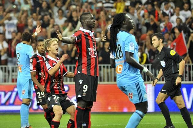 Fußball, OGC Nizza - Olympique Marseille Mario Balotelli (ogcnice) FOOTBALL : OGC Nice vs Marseille - Ligue 1 - 11 09 2016 NorbertScanella Panoramic 