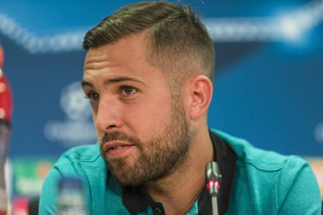 SPAIN - Sep,12th: Jordi Alba during the press conference PK Pressekonferenz before the match between FC Barcelona Barca - Celtic, for the round 1 of the Champions League, played at Camp Nou Stadium on 12th Sep 2016 in Barcelona, Spain.  xCordonxPressx xSPAINx-PressxConferencex-xFCxBarcelonax-xCelticx-xChampionsxLeaguex-x2016 17x