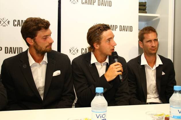 Tennis, Herren, 2016, Davis Cup Relegation, Meet & Greet mit der deutschen Mannschaft, Daniel Brands (Deutschland), Jan-Lennard Struff (Deutschland), Florian Mayer (Deutschland), 12.09.16,