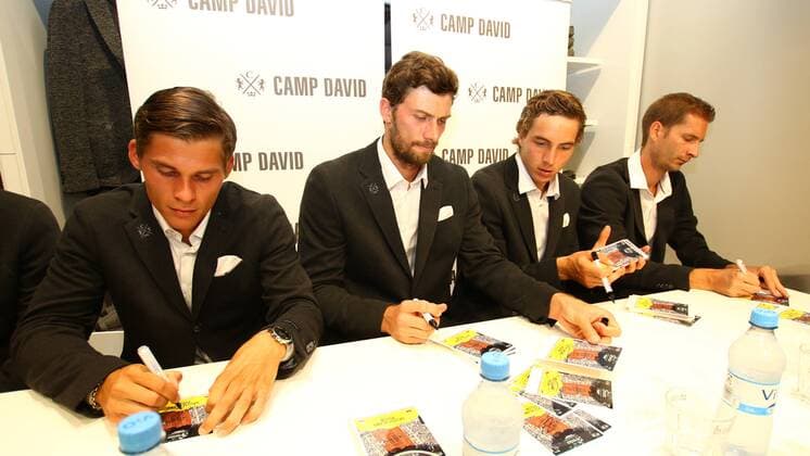 Tennis, Herren, 2016, Davis Cup Relegation, Meet & Greet mit der deutschen Mannschaft, Daniel Masur (Deutschland), Daniel Brands (Deutschland), Jan-Lennard Struff (Deutschland), Florian Mayer (Deutschland), 12.09.16,