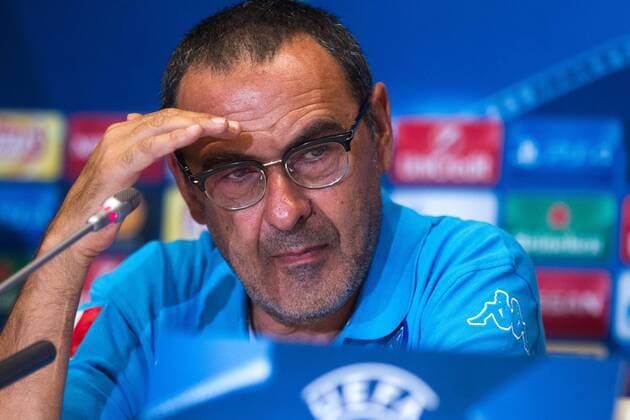 press conference PK Pressekonferenz of head coach of FC Napoli Maurizio Sarri Kyiv  Copyright: ChumachenkoxAlexey 473877