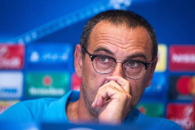 press conference PK Pressekonferenz of head coach of FC Napoli Maurizio Sarri Kyiv  Copyright: ChumachenkoxAlexey 473879