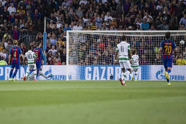 Fußball, CL, FC Barcelona - Celtic Glasgow SPAIN - 13th Sep: Messi goal action during the UEFA Champions League round of 1 of group stage match between FC Barcelona Barca - Celtic FC, played at Camp Nou Stadium on 13th Sep 2016 in Barcelona, Spain.  xMikelxTriguerosx xSPAINxx-xFCxBarcelonax-xCelticxFCx-xChampionsxLeaguex-x2016 17x