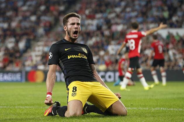 Saul Niguez of Club Atletico de Madridduring the UEFA Champions League group D match between PSV Eindhoven and Atletico Madrid on September 13, 2016 at the Philips stadium in Eindhoven, The Netherlands. PSV v Atletico Madrid UEFA Champions League 2016 2017 xVIxJeroenxPutmansxIVx 6210634