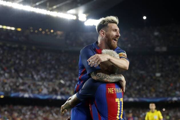 Fußball, CL, FC Barcelona - Celtic Glasgow (L-R) Lionel Messi of FC Barcelona Barca Neymar of FC Barcelonaduring the UEFA Champions League group C match between FC Barcelona and Celtic on September 13, 2016 at the Camp Nou stadium in Barcelona, Spain. FC Barcelona v Celtic UEFA Champions League 2016 2017 xVIxxIVx 6210639