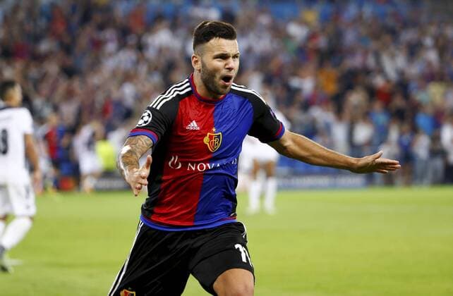 Fußball, CL, FC Basel - Ludogorez Rasgrad 13.09.2016 Basel ,Schweiz , Stadion St.Jakob Park Champions League Saison 2016 2017 FC Basel - Ludogorets Rasgard Bild zeigt Torjubel Renato Steffen (FC Basel) Aktion 