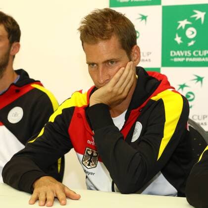Tennis, Herren, 2016, Davis Cup Relegation Deutschland - Polen, Pressekonferenz, Florian Mayer (Deutschland), 13.09.16,
