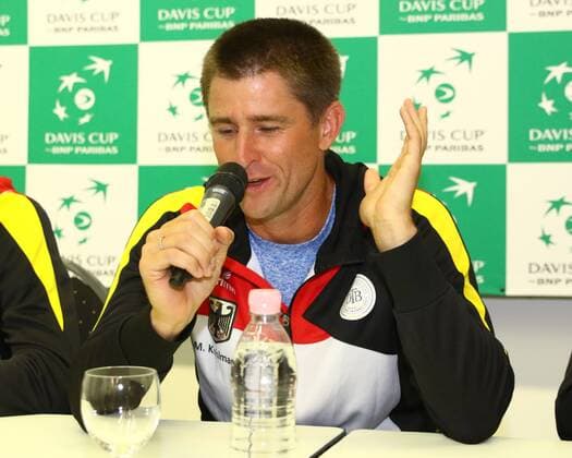 Tennis, Herren, 2016, Davis Cup Relegation Deutschland - Polen, Pressekonferenz, Teamkapitän Michael Kohlmann (Deutschland), 13.09.16,