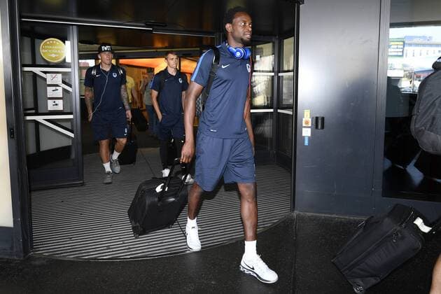 Genk s Bennard Kumordzi pictured after the arrival of Belgian first league soccer team Racing Genk in Vienna, Austria, Wednesday 14 September 2016. Tomorrow Genk is playing the first game of the group stage of the Europa League competition against Austrian club Rapid Wien, in the group F. YORICKxJANSENS  x04931117x
