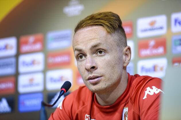 Standard s Adrien Trebel pictured during a press conference PK Pressekonferenz of Belgian first league soccer team Standard de Liege in Liege, Wednesday 14 September 2016. Tomorrow Standard is playing the first game of the group stage of the Europa League competition against Spanish club Celta de Vigo, in the group G. NICOLASxLAMBERT  x04931386x