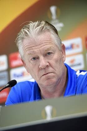 Genk s head coach Peter Maes pictured during a press conference PK Pressekonferenz of Belgian first league soccer team KRC Genk in Vienna, Austria, Wednesday 14 September 2016. Tomorrow Genk is playing the first game of the group stage of the Europa League competition against Austrian club Rapid Wien, in the group F. YORICKxJANSENS  x04931440x