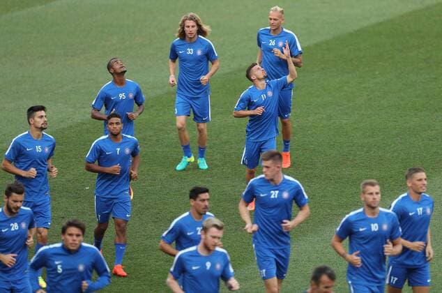 SOCCER - EL, Giurgiu vs A.Wien, preview BUCHAREST,ROMANIA,14.SEP.16 - SOCCER - UEFA Europa League, Astra Giurgiu vs FK Austria Wien, preview, training, A.Wien. Image shows the team of A.Wien. GEPAxpictures xChristianxOrt