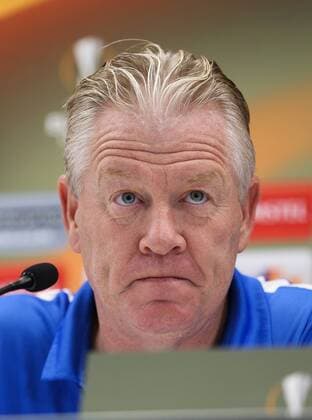 SOCCER - EL, Rapid vs Genk, preview VIENNA,AUSTRIA,14.SEP.16 - SOCCER - UEFA Europa League, SK Rapid Wien vs KRC Genk, preview, press conference PK Pressekonferenz Genk. Image shows head coach Peter Maes (Genk). Keywords: Wien Energie. GEPAxpictures xPhilippxBrem