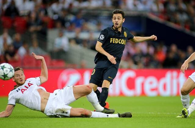 FuÃŸball, CL, Tottenham Hotspur - AS Monaco 14.09.2016. Wembley Stadium, London, England. UEFA Champions League Football. Tottenham Hotspur versus Monaco. AS Monaco Midfielder Bernardo Silva makes it 1-0 Monaco xMarkxKertonx  ActionPlus11789433