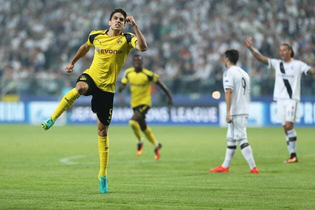 FUSSBALL CHAMPIONS LEAGUE 2016 2017 LEGIA WARSCHAU - BVB BORUSSIA DORTMUND MARC BARTRA Jubel, BRAMKA, GOL Torjubel  20160914CSLG0012