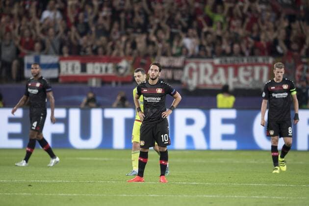Jonathan Tah (Bayer 04 Leverkusen 4), Hakan Calhanoglu (Bayer 04 Leverkusen 10) und Lars Bender (Bayer 04 Leverkusen 8) beim Champions League Spiel zwischen Bayer 04 Leverkusen und ZSKA Moskau am 14.09.2016, Leverkusen Copyright: xSchülerx xEibner-Pressefotox EP_jse